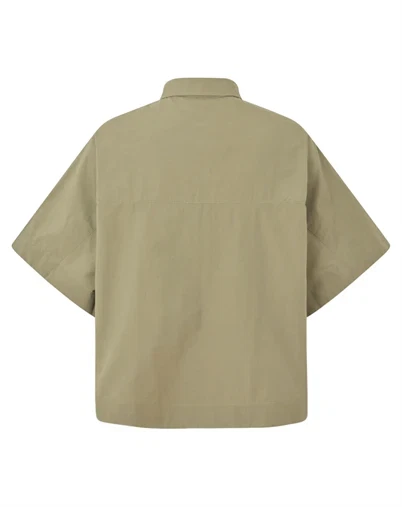 Rabens Saloner - Berte Poplin Curved Hem Skjorte - Vertiver